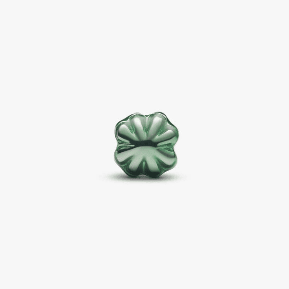 Mini Charm Quadrifoglio effetto metallico verde