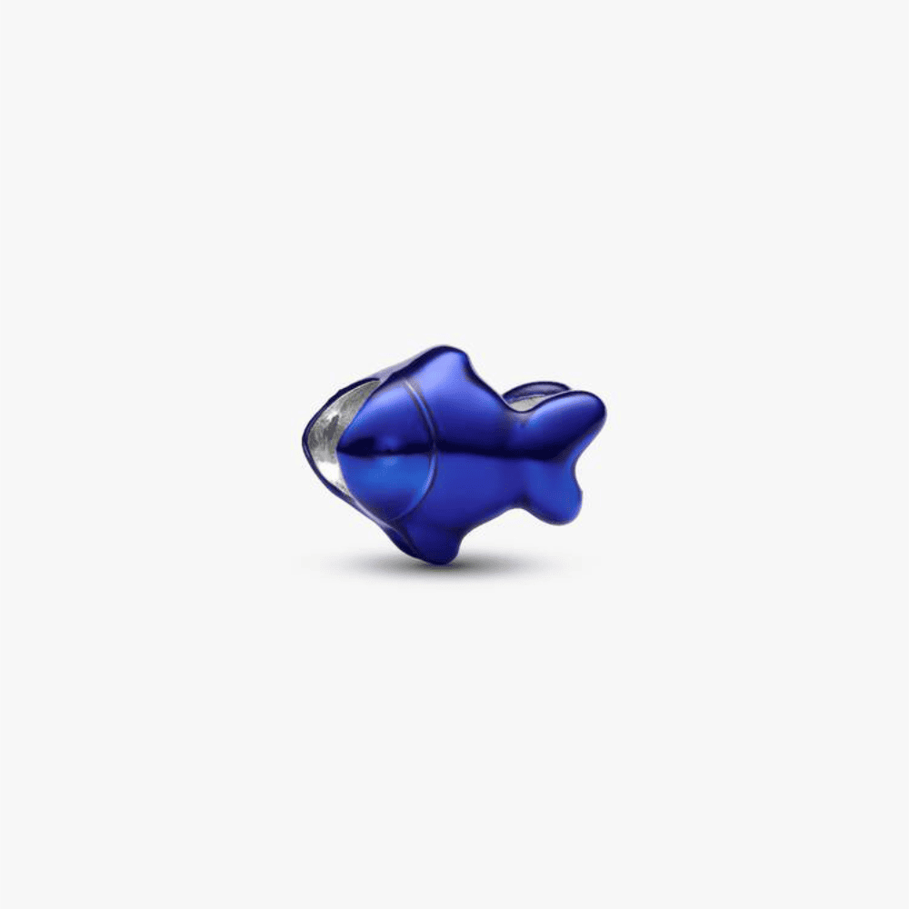 Mini Charm Pesce effetto metallico blu