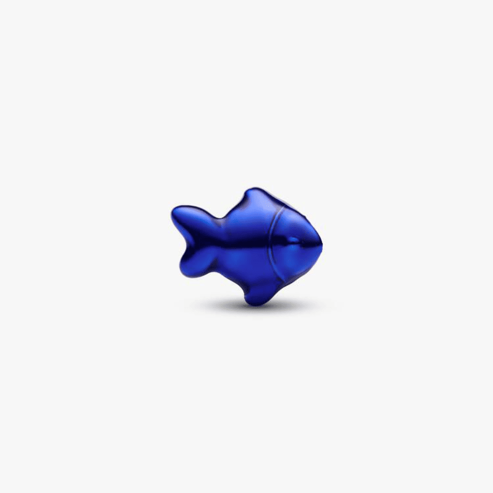 Mini Charm Pesce effetto metallico blu