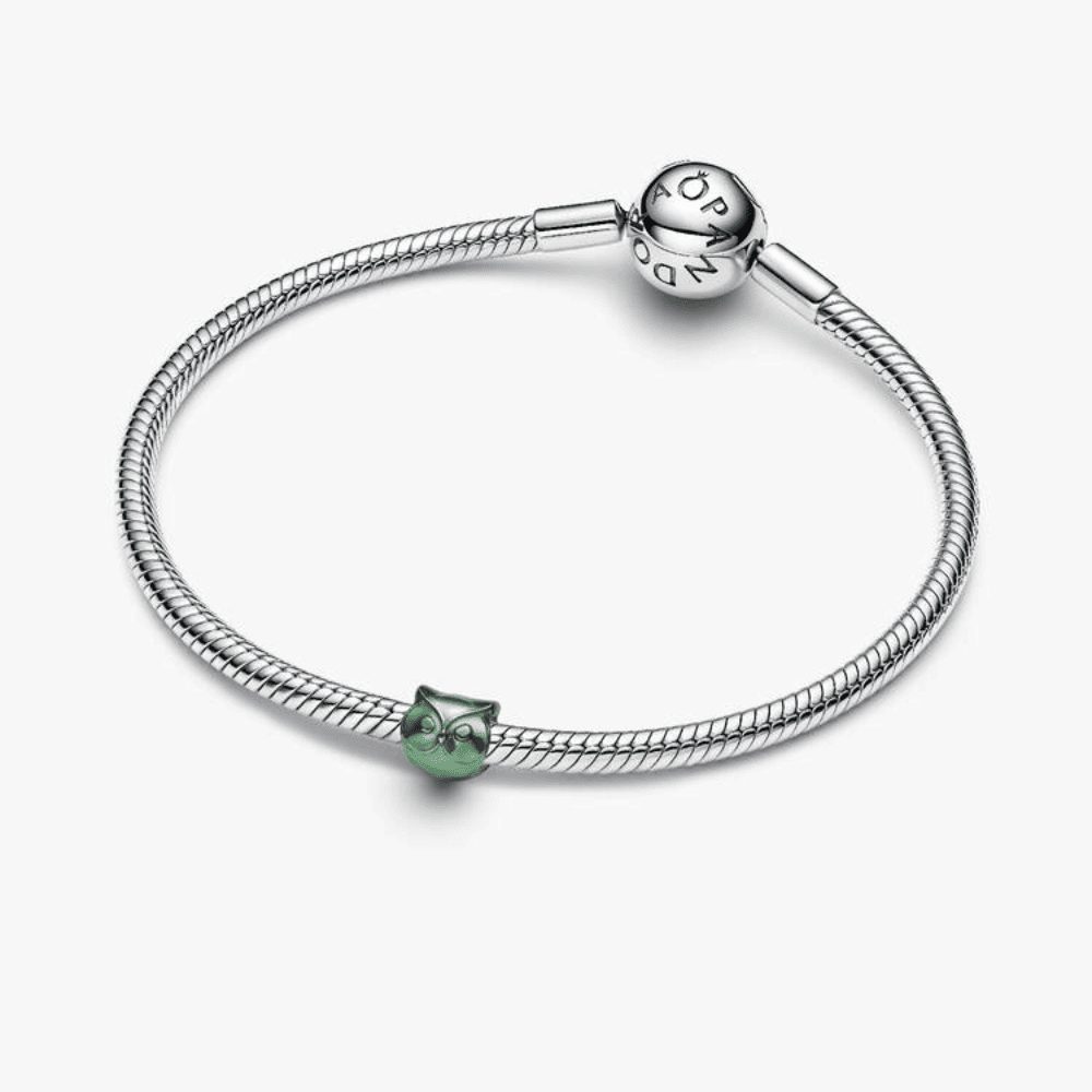 Mini Charm Gufo effetto metallico verde