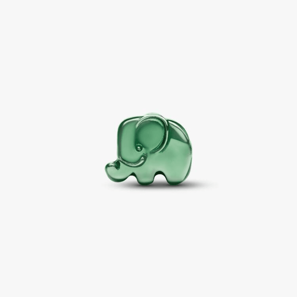 Mini Charm Elefante effetto metallico verde