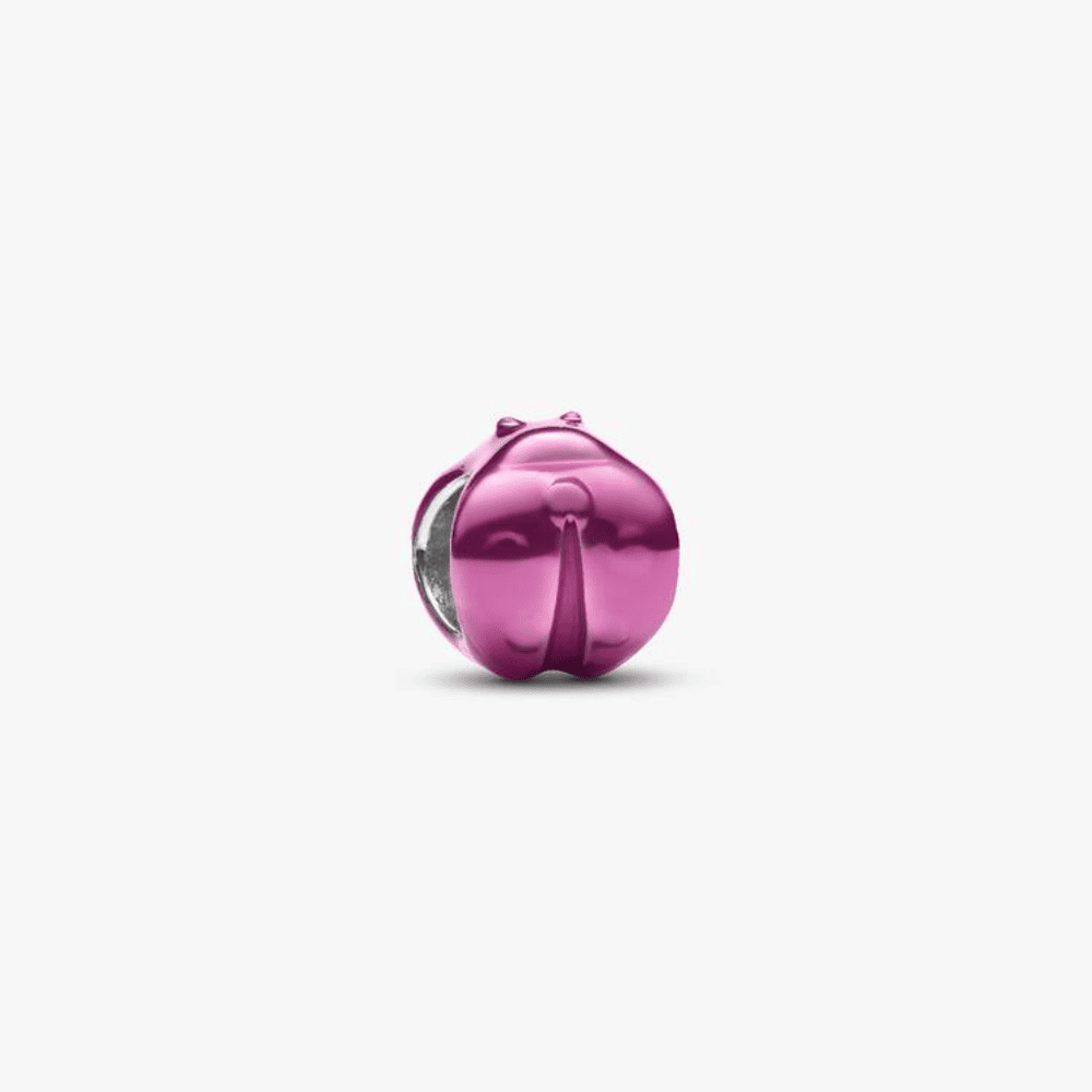 Mini Charm Coccinella effetto metallico rosa