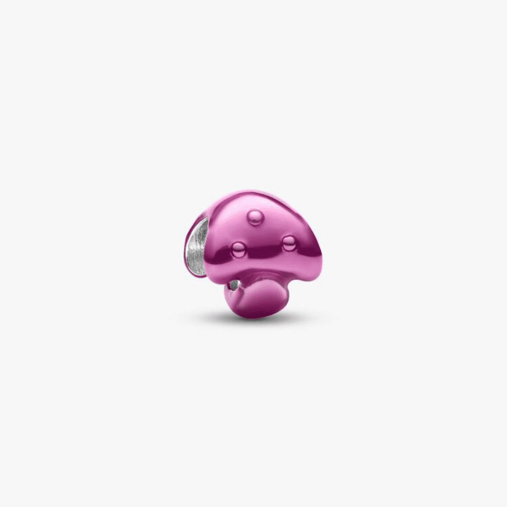 Mini Charm Fungo effetto metallico rosa