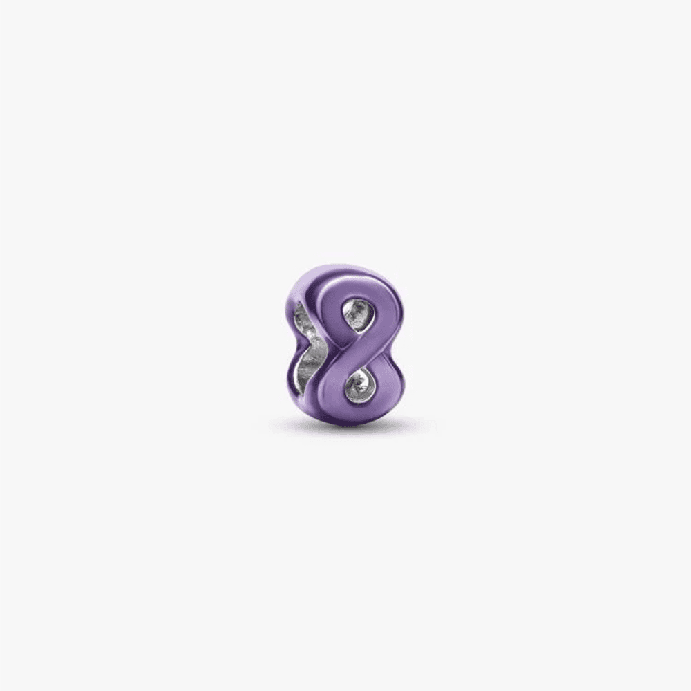 Mini Charm Infinito effetto metallico viola