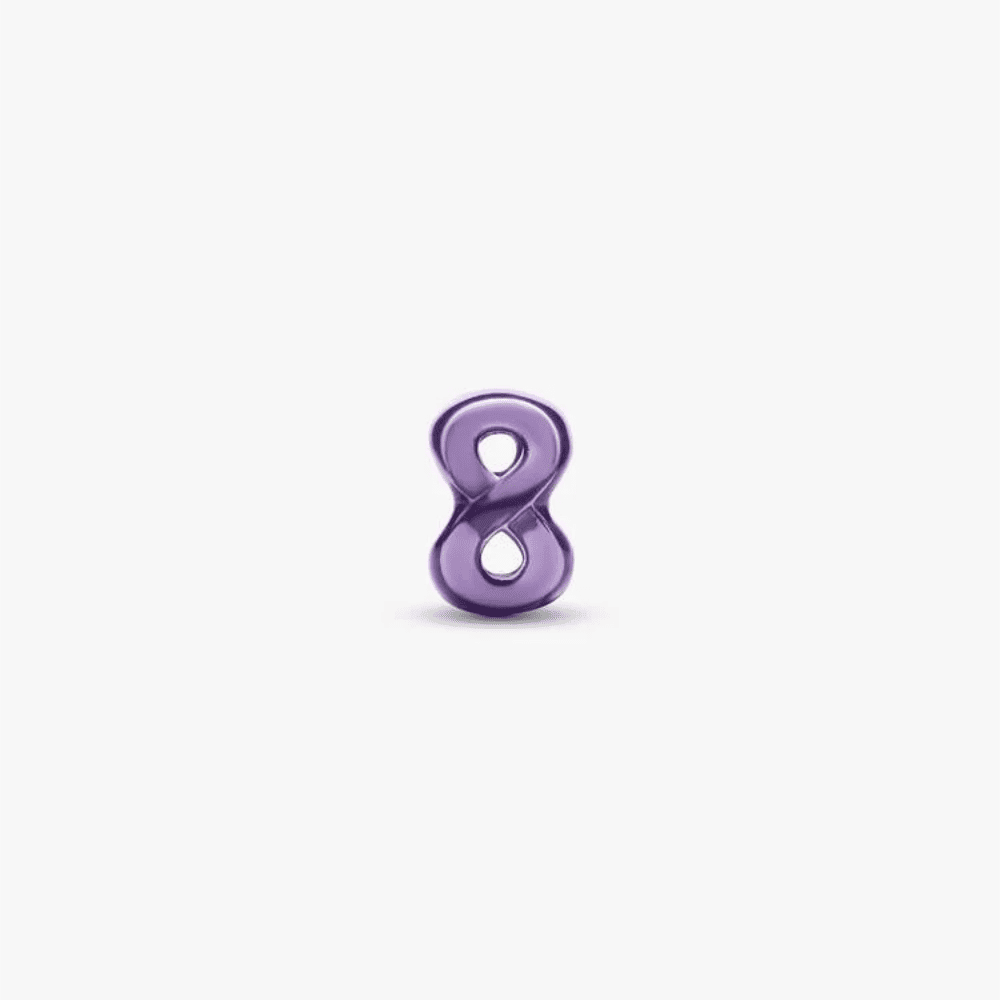 Mini Charm Infinito effetto metallico viola