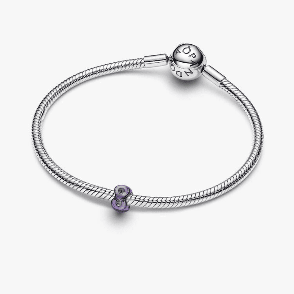 Mini Charm Infinito effetto metallico viola