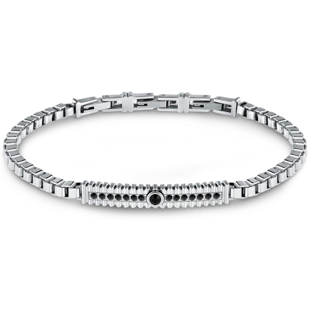 Bracciale Urban in Acciaio e Cristalli Neri – Morellato SABH33