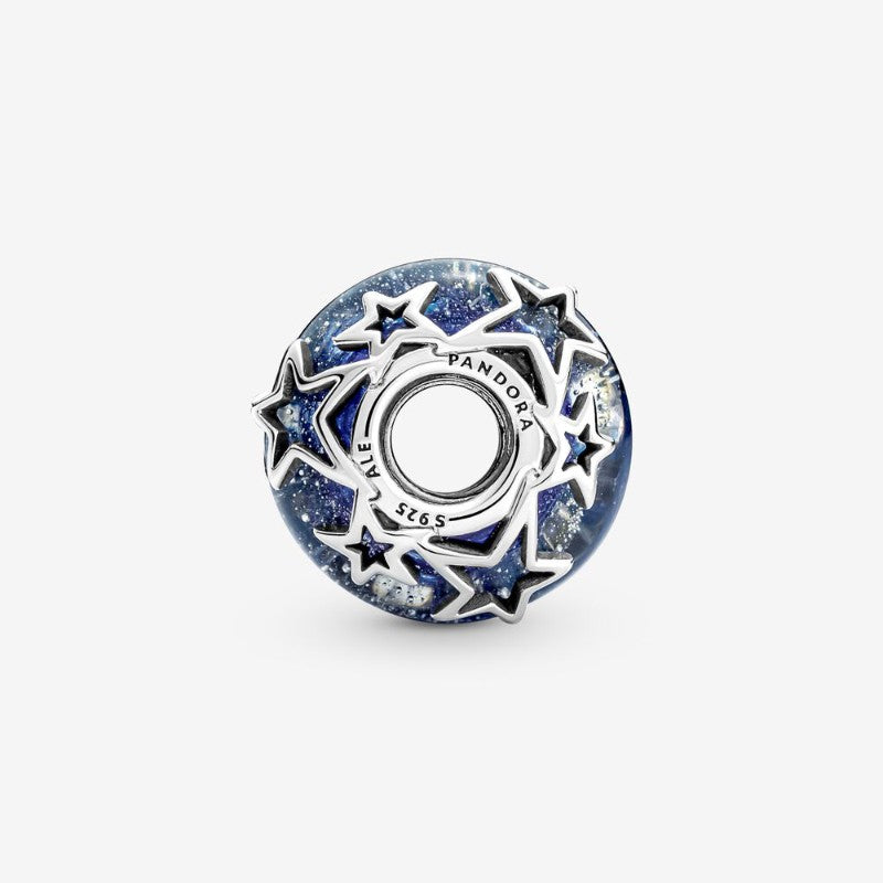 Charm Vetro di Murano Blu con Stelle