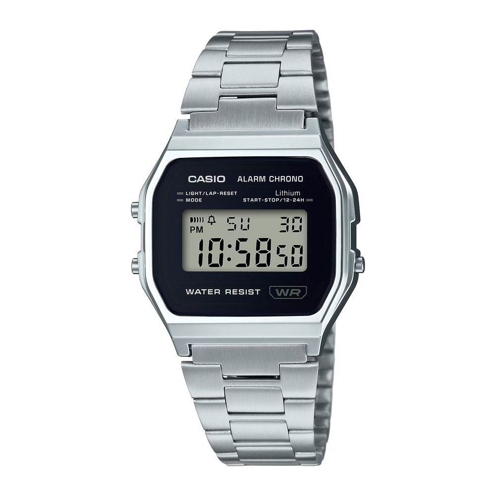 Orologio Casio Iconic Collection Argento e Nero A158WEA-1EF