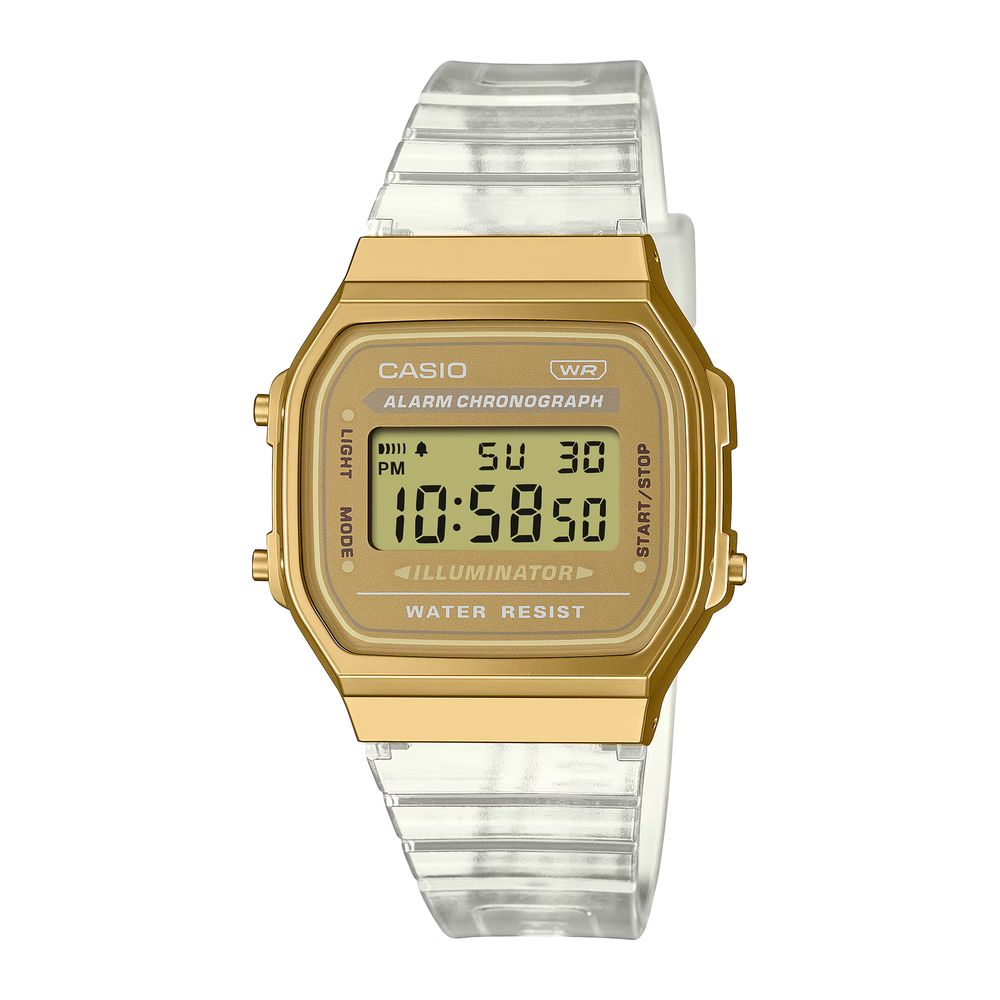 Orologio Casio Iconic Collection Dorato e Trasparente A168XESG-9AEF