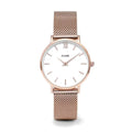 Cluse Minuit 33 mm quadrante bianco oro rosa CL30013