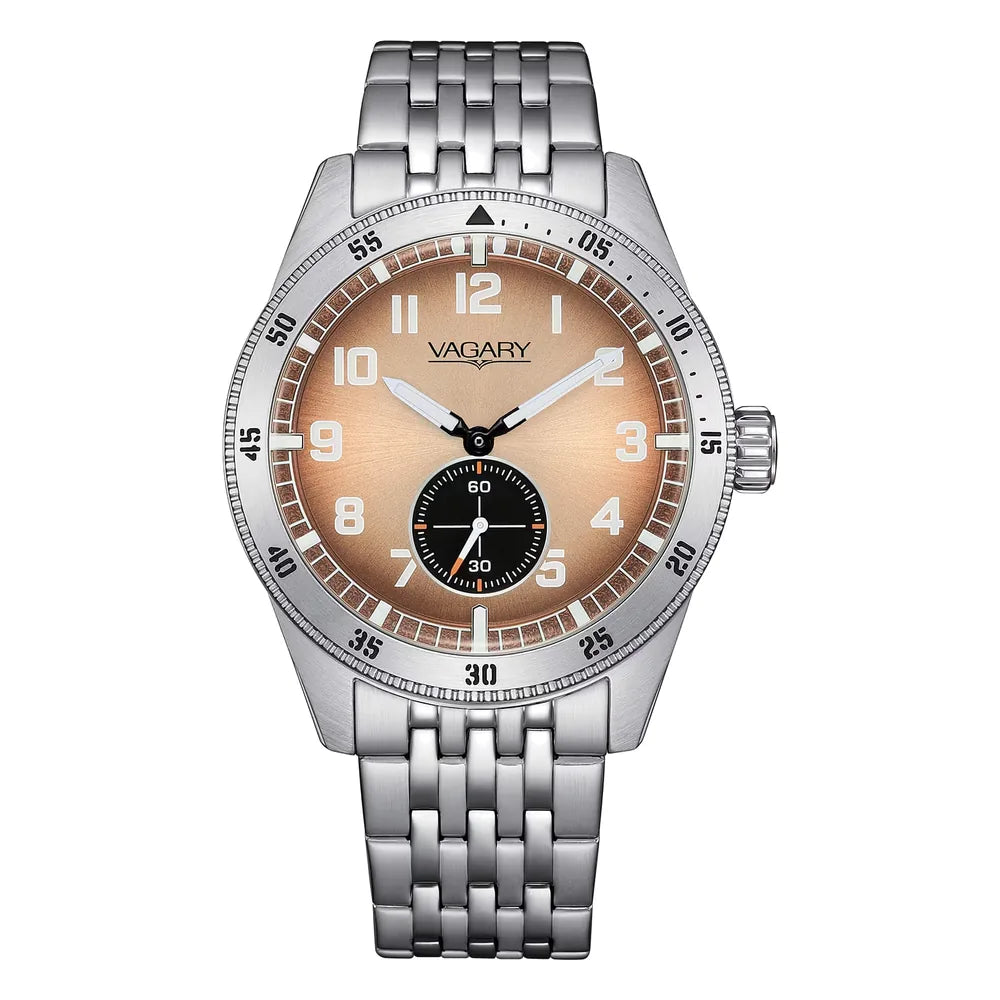 Vagary FlyBoy 41 mm quadrante arancione vintage IB2-013-91