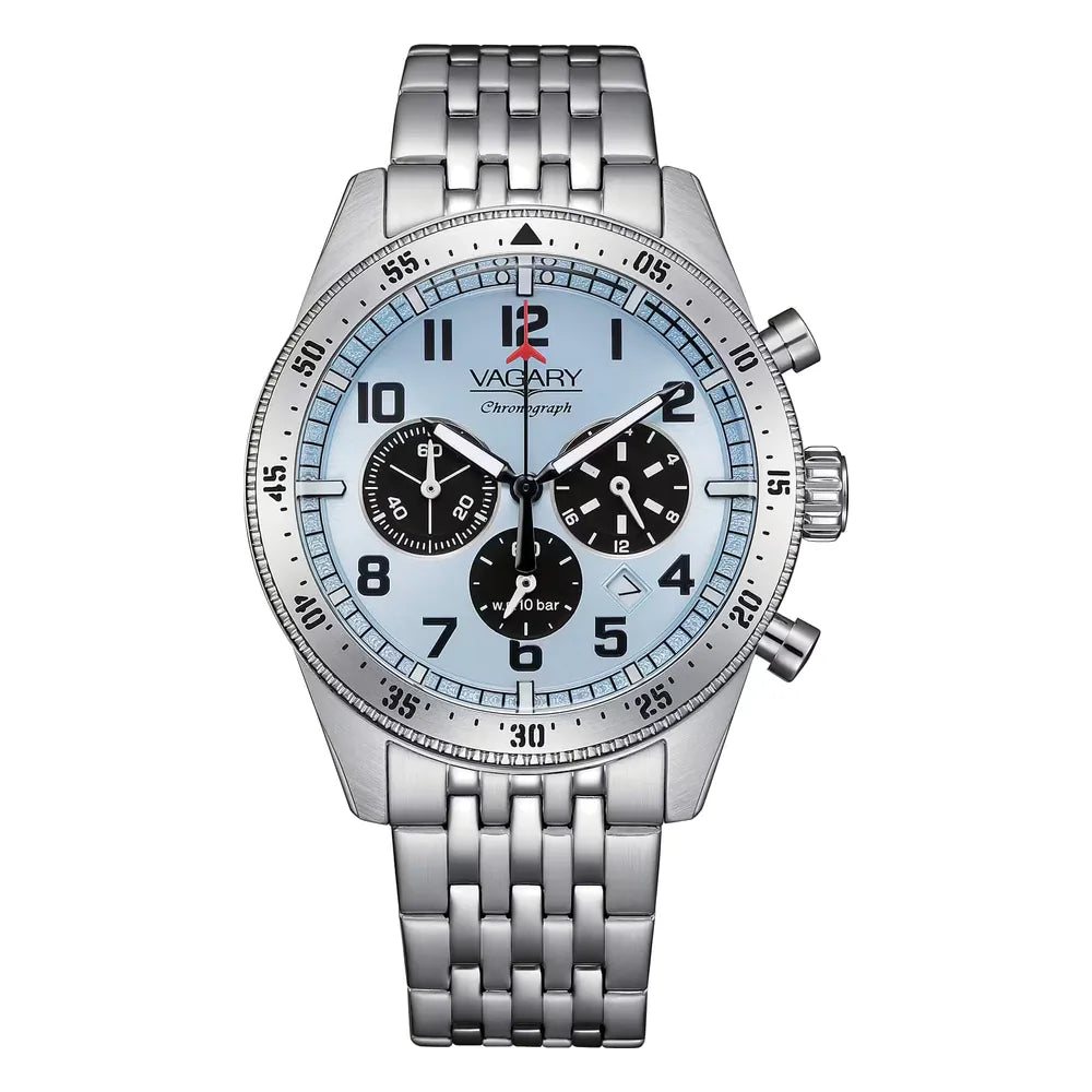 Vagary FlyBoy Crono 41 mm quadrante azzurro ghiaccio IV2-117-71