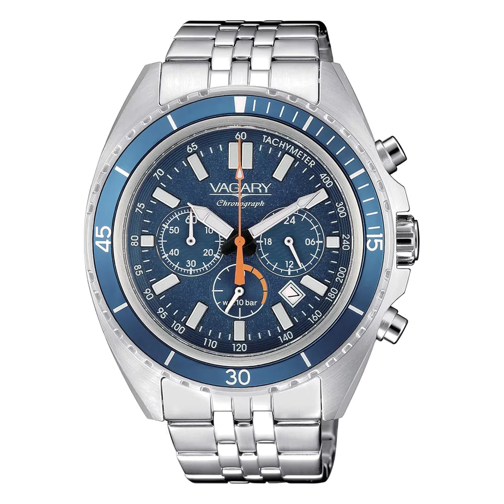 Vagary Aqua39 Crono 43 mm quadrante blu IV4-616-71