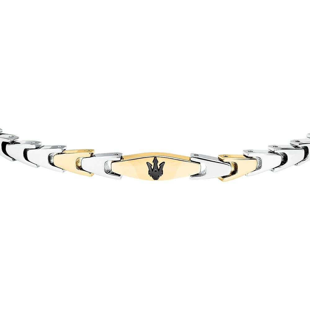 Maserati Bracciale Iconic Uomo Bicolore Oro JM225AVD84