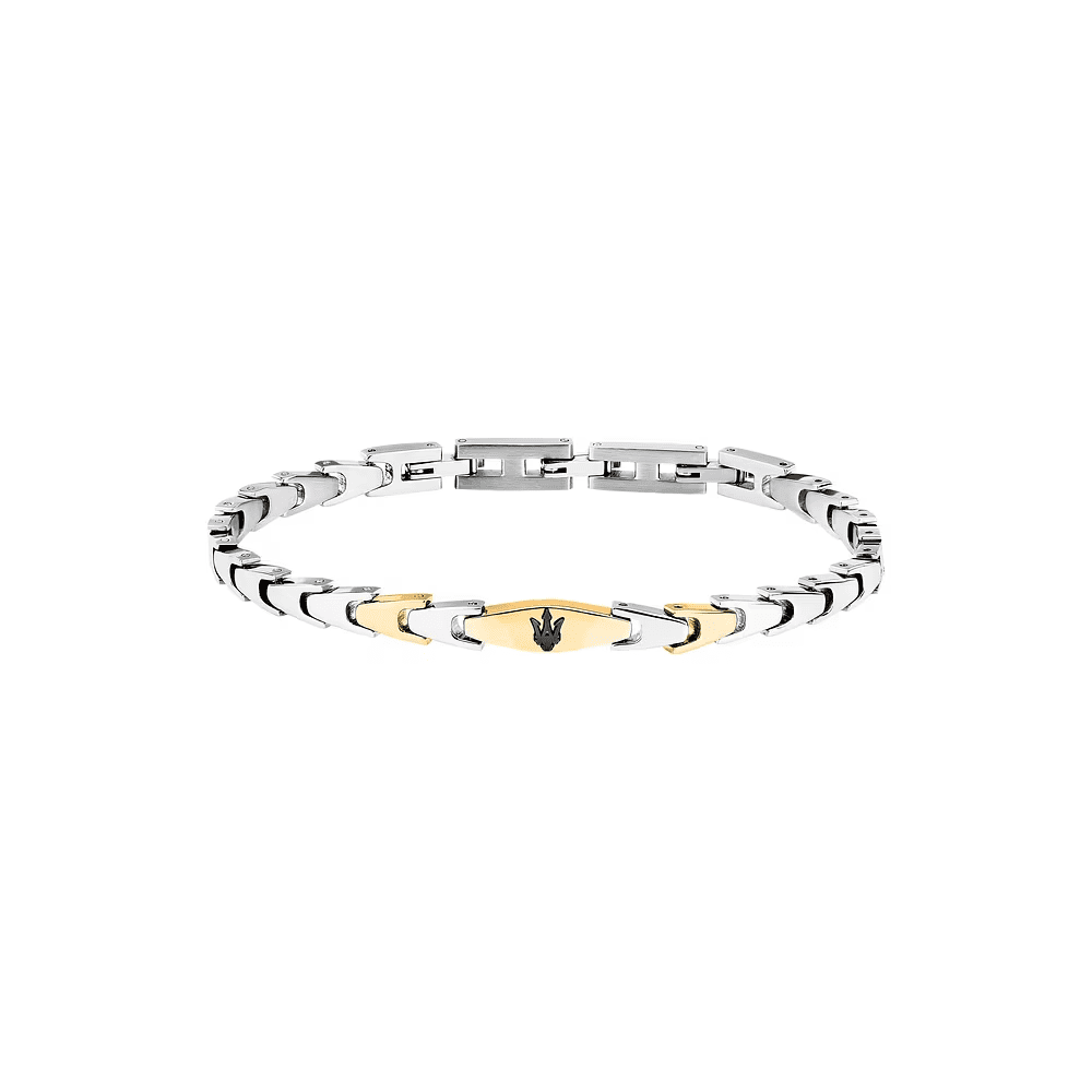 Maserati Bracciale Iconic Uomo Bicolore Oro JM225AVD84