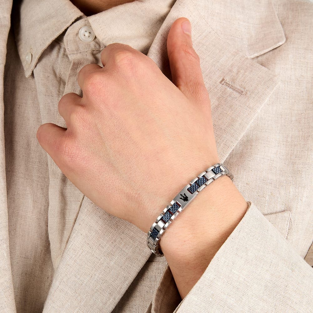 Maserati Bracciale Iconic Uomo Blu JM225AVD87