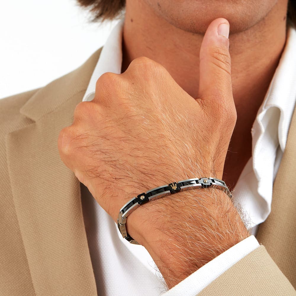 Maserati Bracciale Ceramic Uomo Nero JM423ATZ30