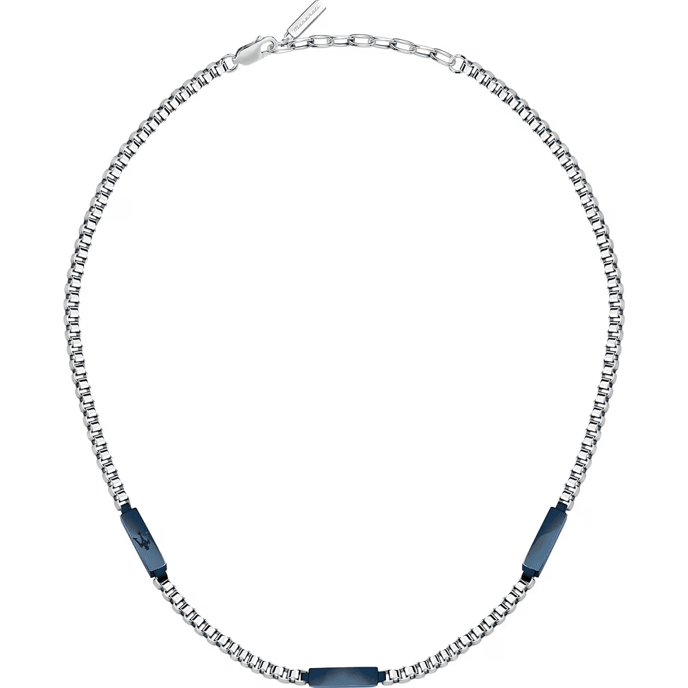 Maserati Collana Iconic Acciaio e Blu JM425AVD109