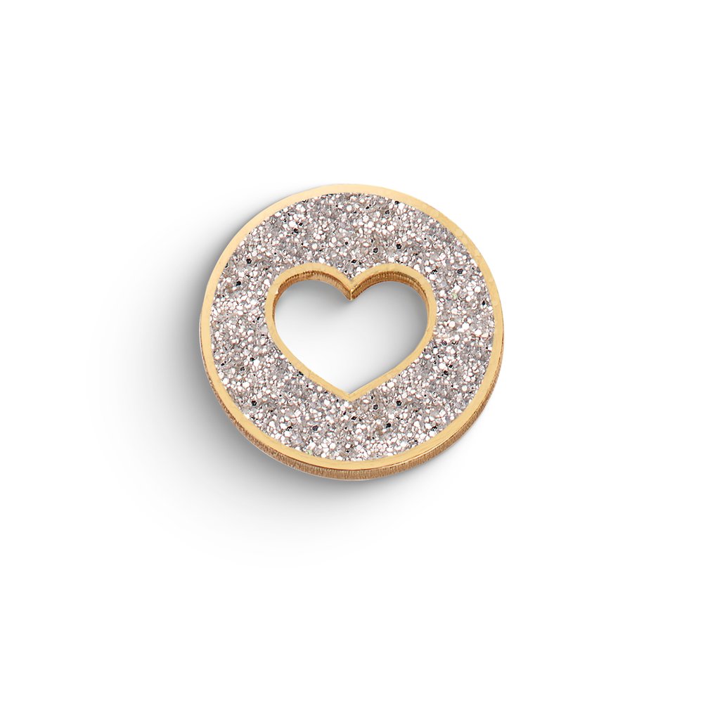 Mono Orecchino Tondo Glitter Cuore Oro 9kt – Ambrosia KAOZ037