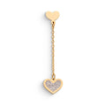 Mono Orecchino Pendente Cuore Glitter Oro 9kt – Ambrosia KAOZ041