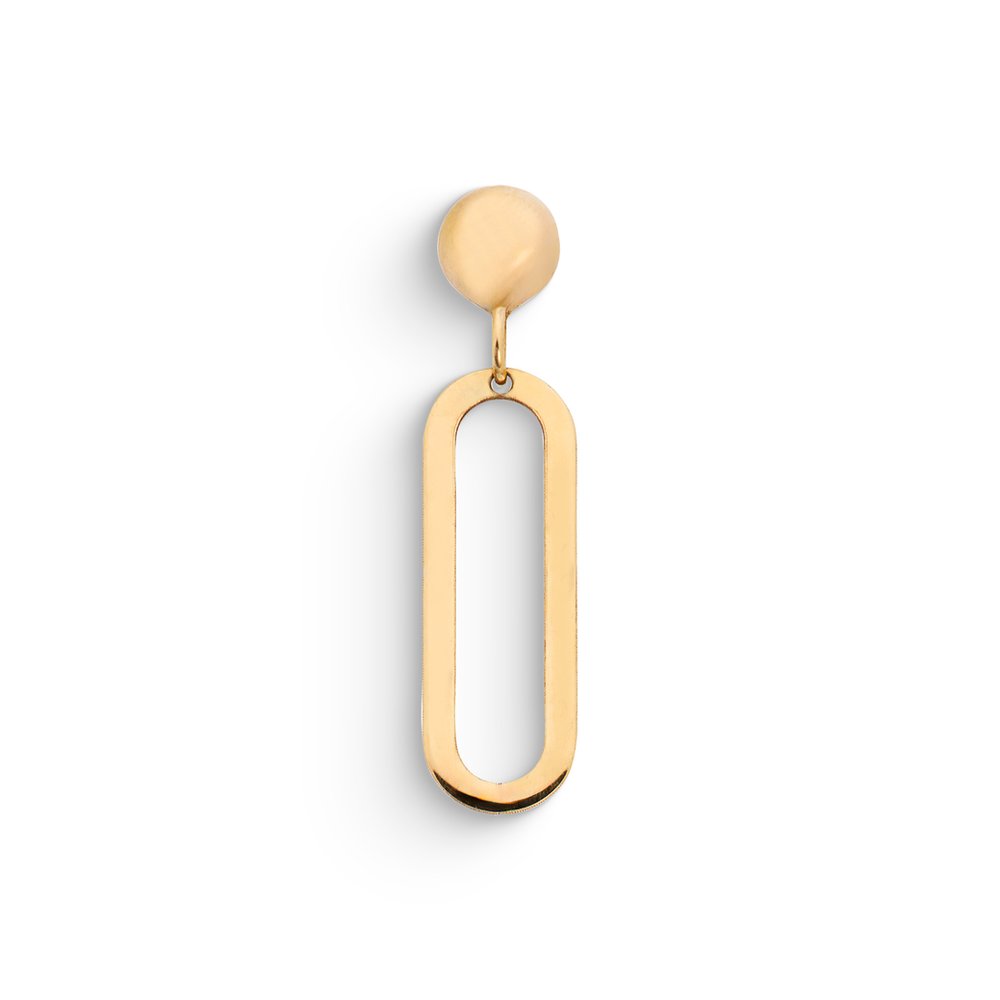 Mono Orecchino Pendente Anello Ovale Oro 9kt – Ambrosia KAOZ042