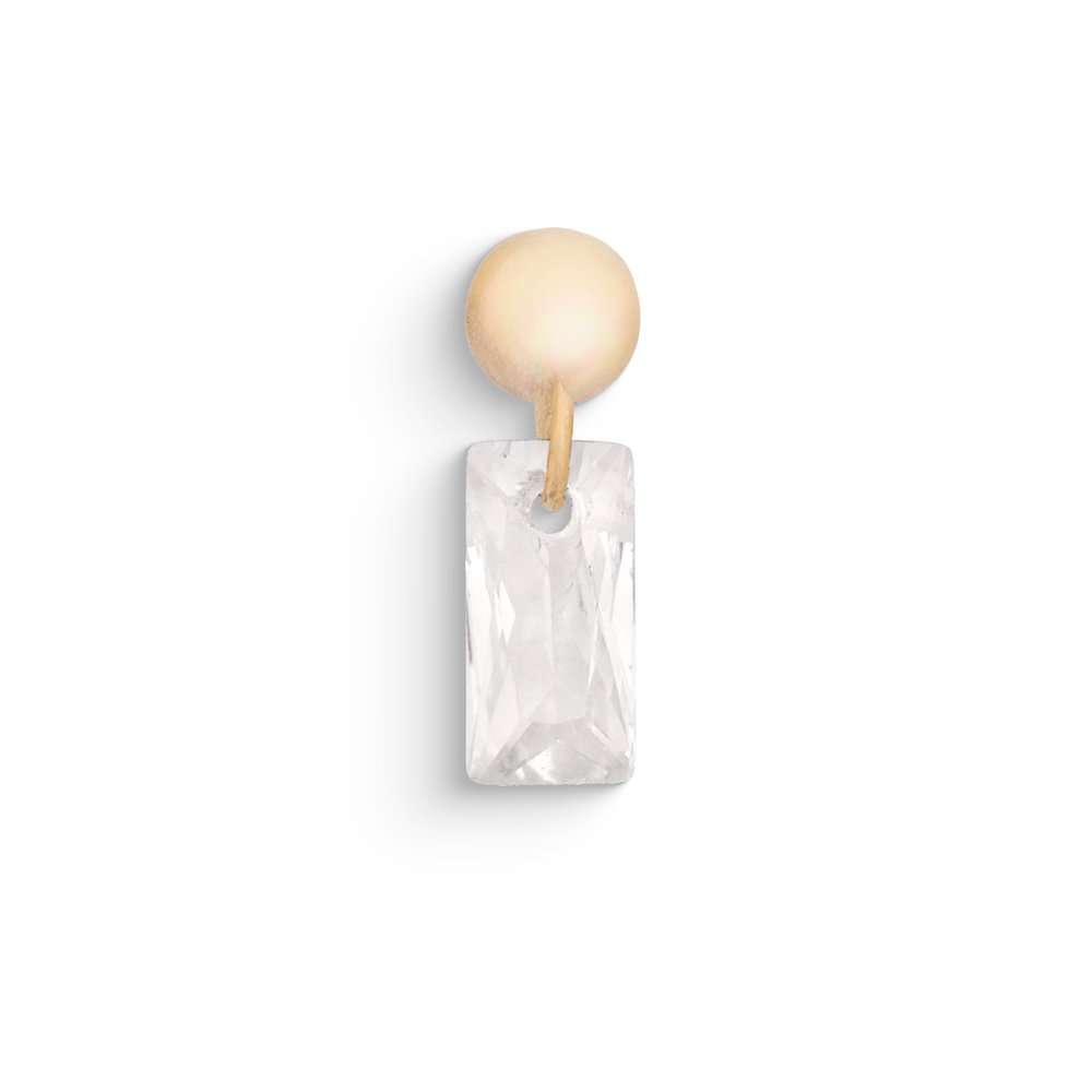 Mono Orecchino Pendente Zircone Baguette Oro 9kt – Ambrosia KAOZ050