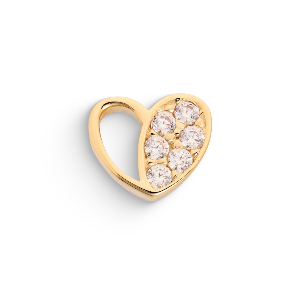 Mono Orecchino Cuore Zirconi Oro 9kt – Ambrosia KAOZ080