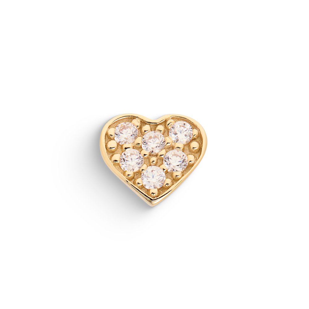 Mono Orecchino Cuore Zirconi Oro 9kt – Ambrosia KAOZ083