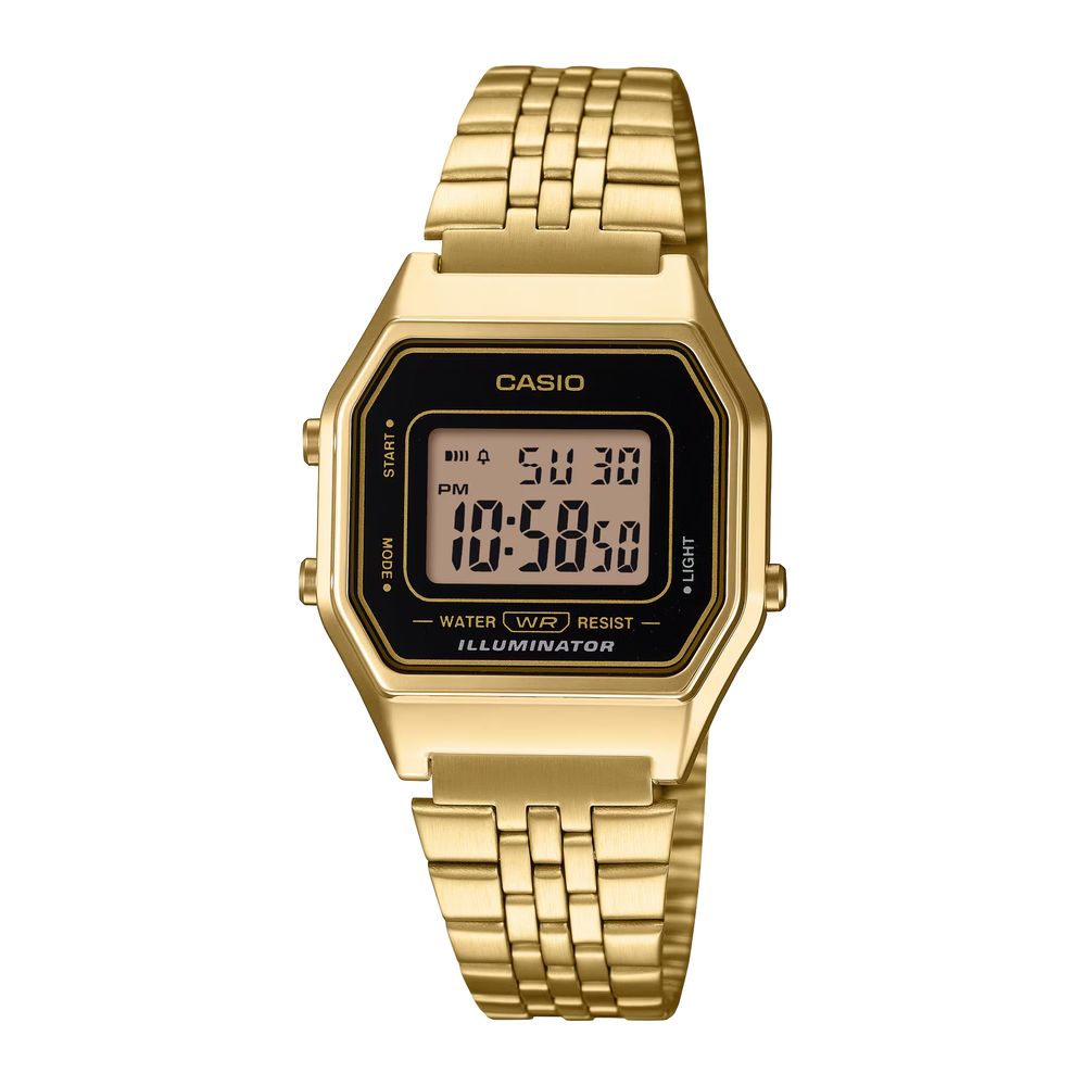 Orologio Casio Iconic Collection Dorato e Nero LA680WEGA-1B