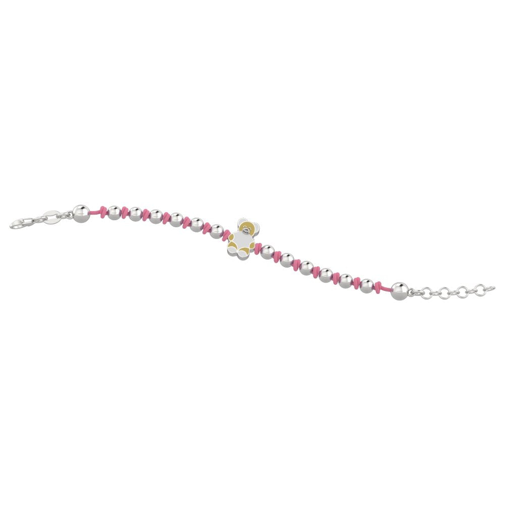 NANAN | Bracciale Laccio Nodini Orsetto Rosa | NAN0071