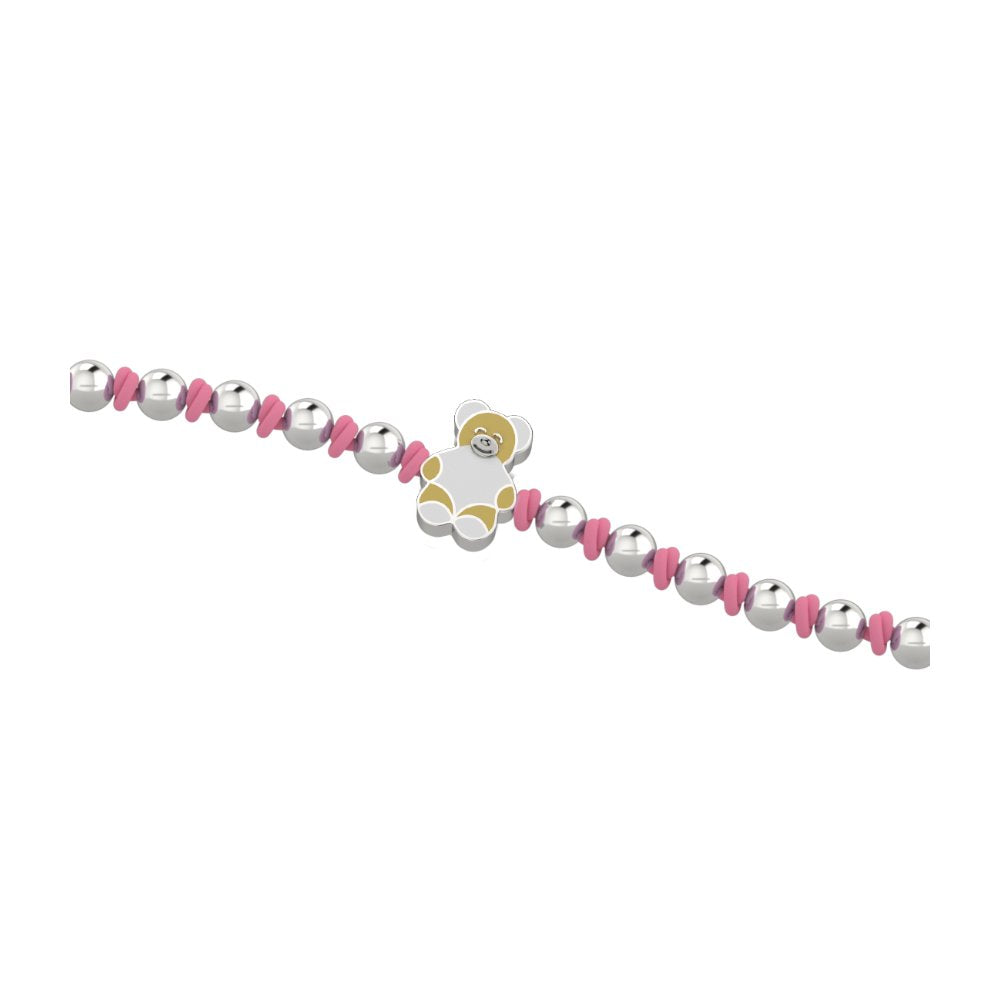 NANAN | Bracciale Laccio Nodini Orsetto Rosa | NAN0071