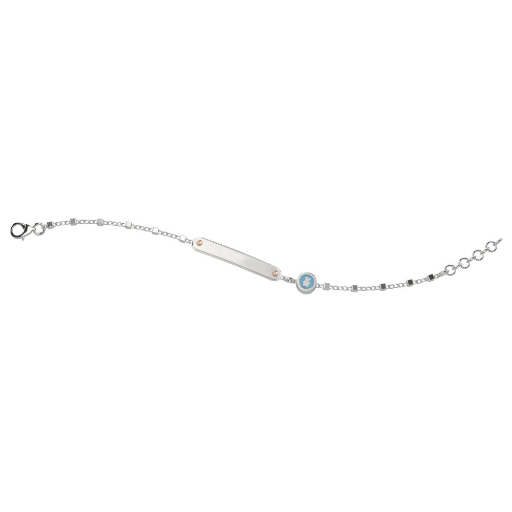 NANAN | Bracciale catena Targhetta Orsetto Azzurro | NAN0108