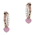 NANAN | Orecchini Cerchio Zirconi Smalto Rosa | NAN0357