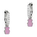 NANAN | Orecchini Cerchio Zirconi Orsetto Rosa | NAN0366