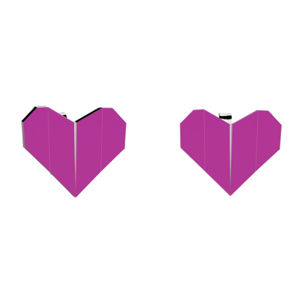 NANAN | Orecchini Origami Cuore Fucsia | NAN0749