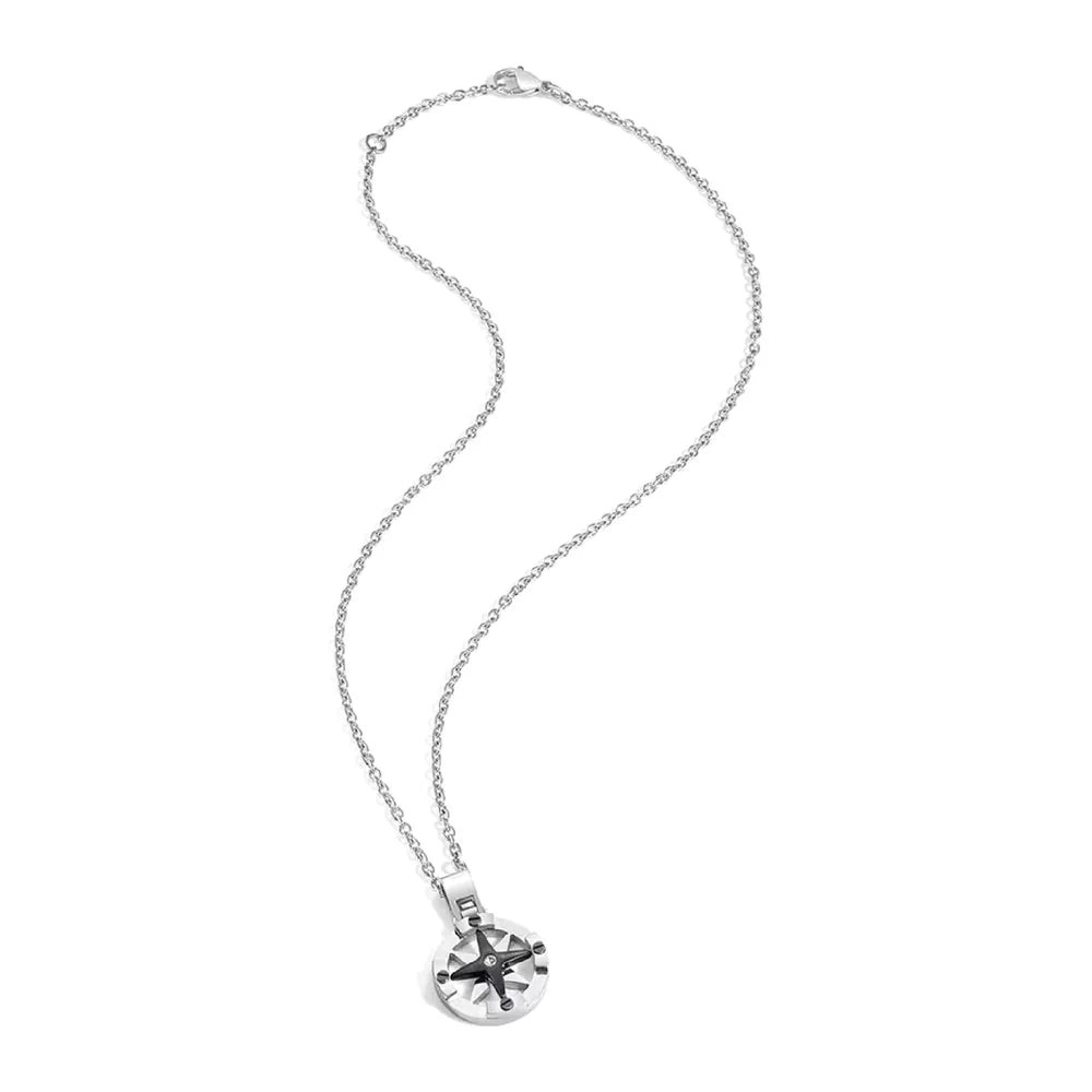 Collana Marine in acciaio bicolore e cristalli Sector SADQ01 da uomo, colore argento e nero
