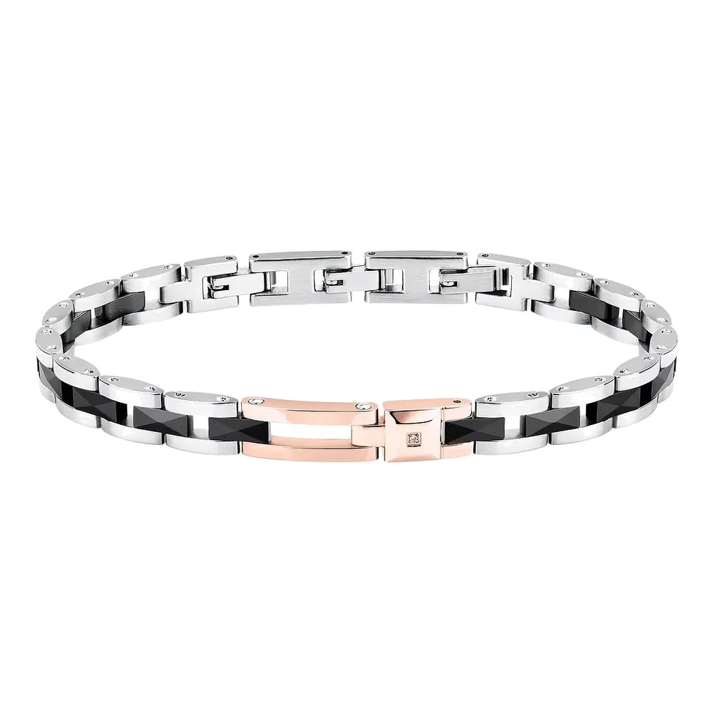 Sector Bracciale Ceramic in Acciaio e Ceramica con Diamante SAFR47