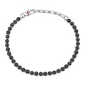 Bracciale Tennis in acciaio e pietre nere Sector SANN45 da uomo, colore argento e nero