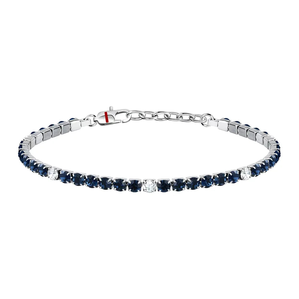 Sector Bracciale Tennis in Acciaio e Cristalli Blu SANN53