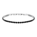 Bracciale Tennis in acciaio e zirconi neri Sector SANN61 da uomo, colore argento e nero