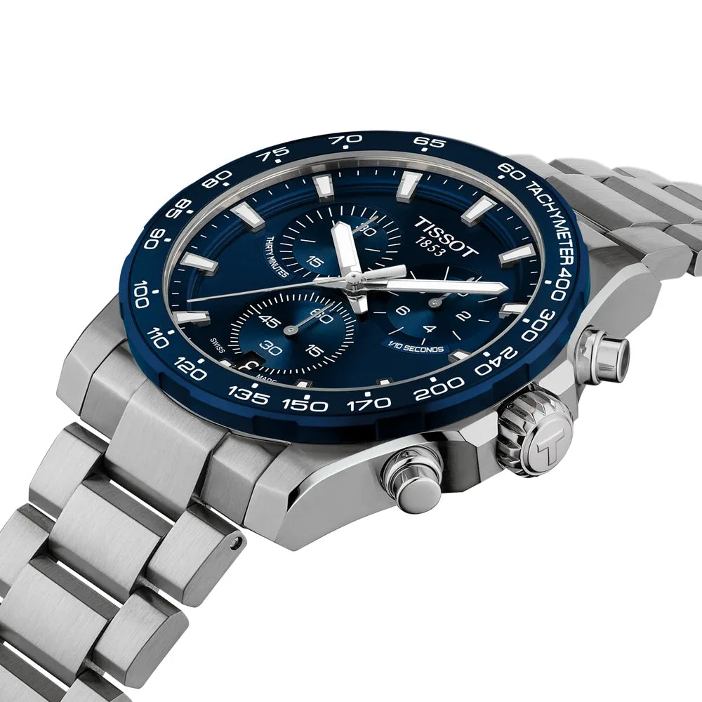 Tissot Supersport Chrono 42 mm, dettaglio del quadrante blu