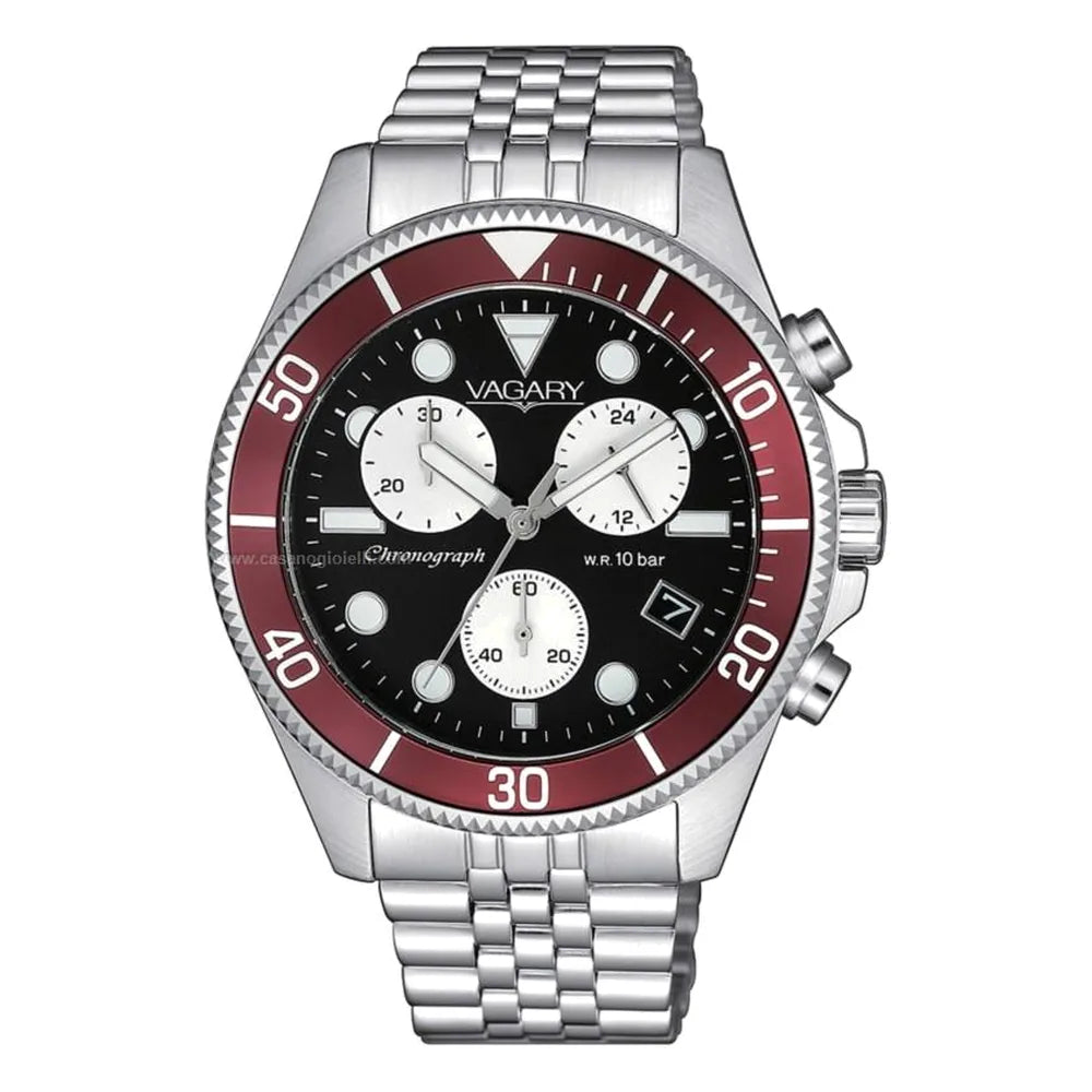 Vagary Aqua39 Crono 41 mm quadrante nero VS1-019-53