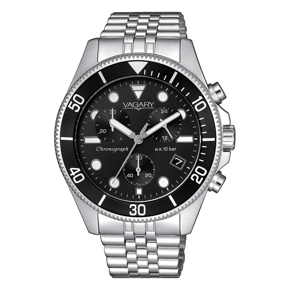 Vagary Aqua39 Crono 41 mm quadrante nero VSI-019-55