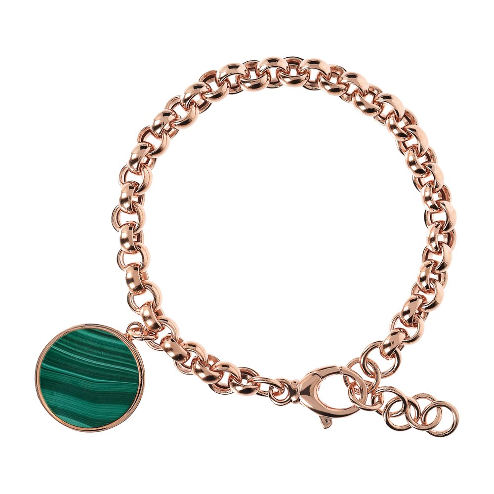 BRONZALLURE | Bracciale Rolo Medaglia in Malachite