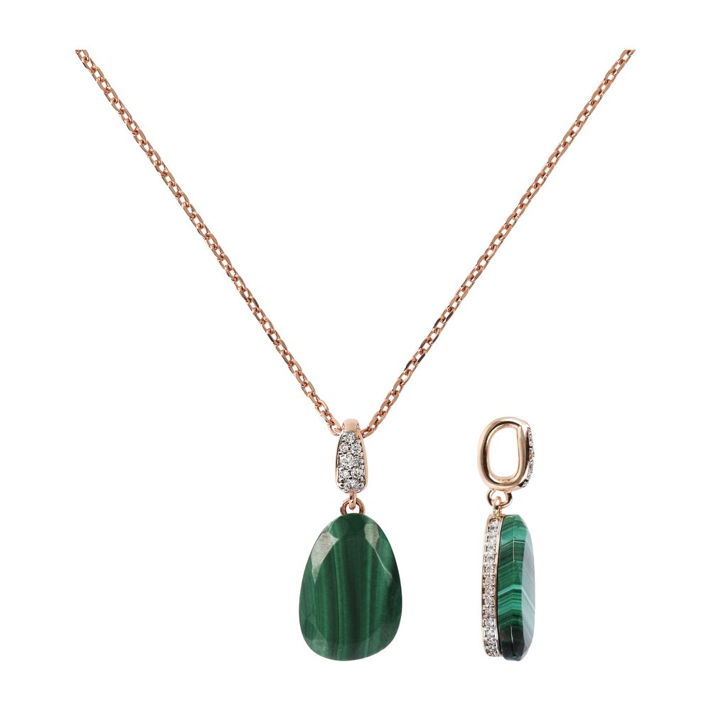 BRONZALLURE | Collana Goccia in Malachite