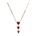 BRONZALLURE | Collana Cuori di Zirconi Rossi
