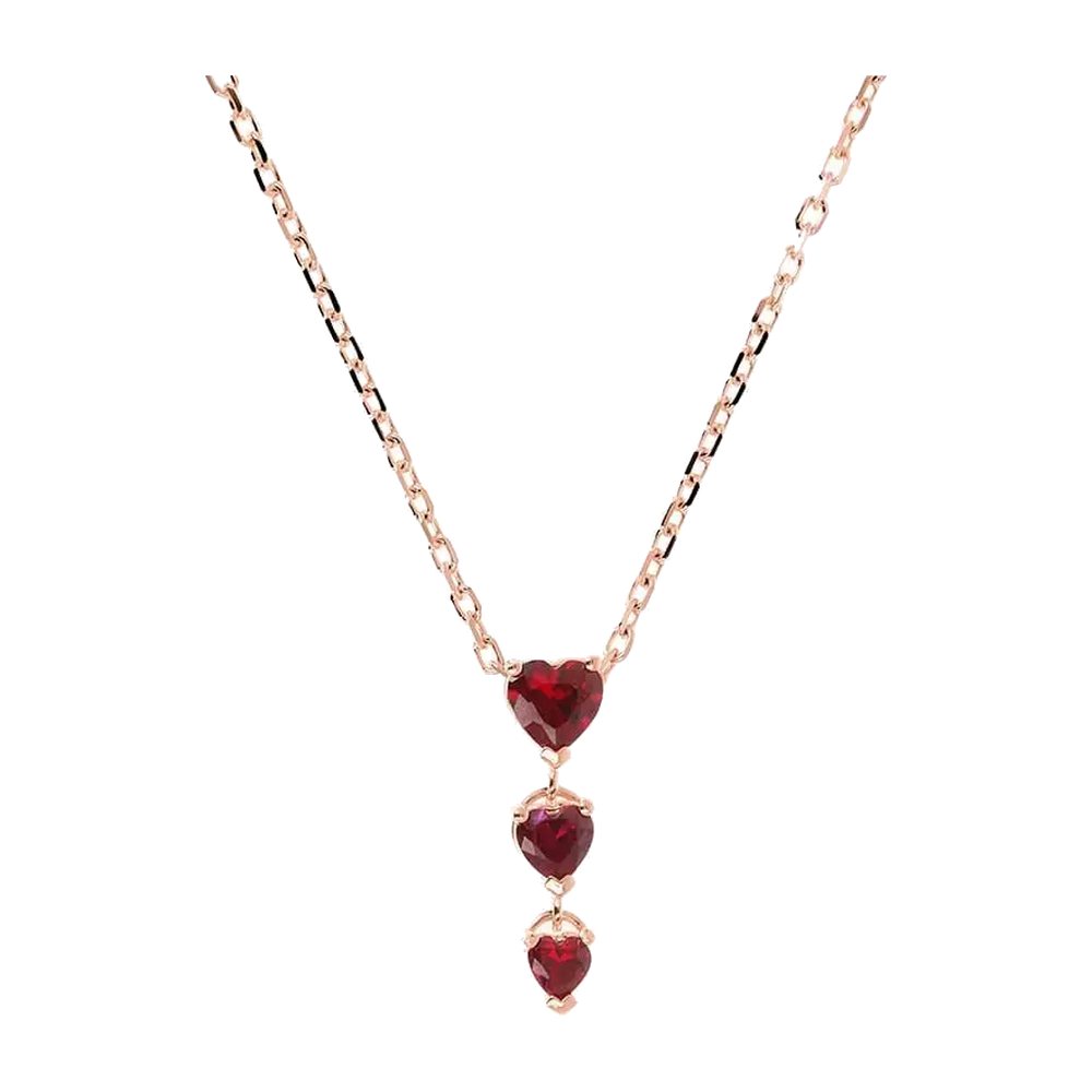 BRONZALLURE | Collana Cuori di Zirconi Rossi