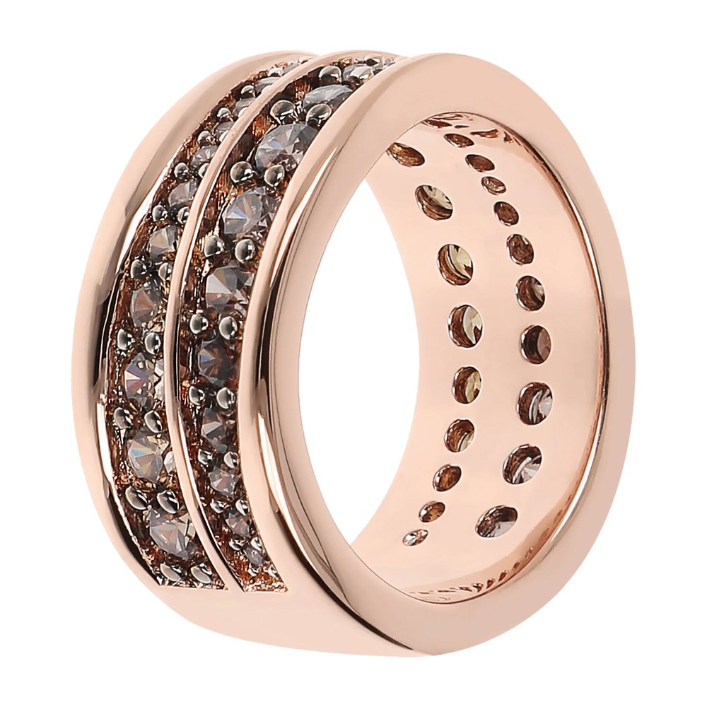 BRONZALLURE | Anello a Fascia Zirconi Marroni