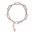 BRONZALLURE | Bracciale Maglie Rettangolari Zirconi Blu
